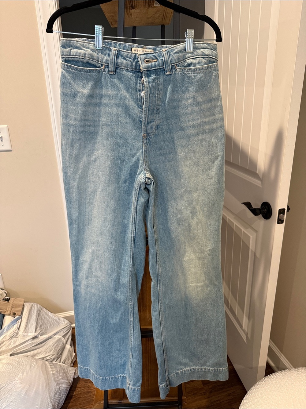 We The Free Light Blue Wide Leg Flare Jeans